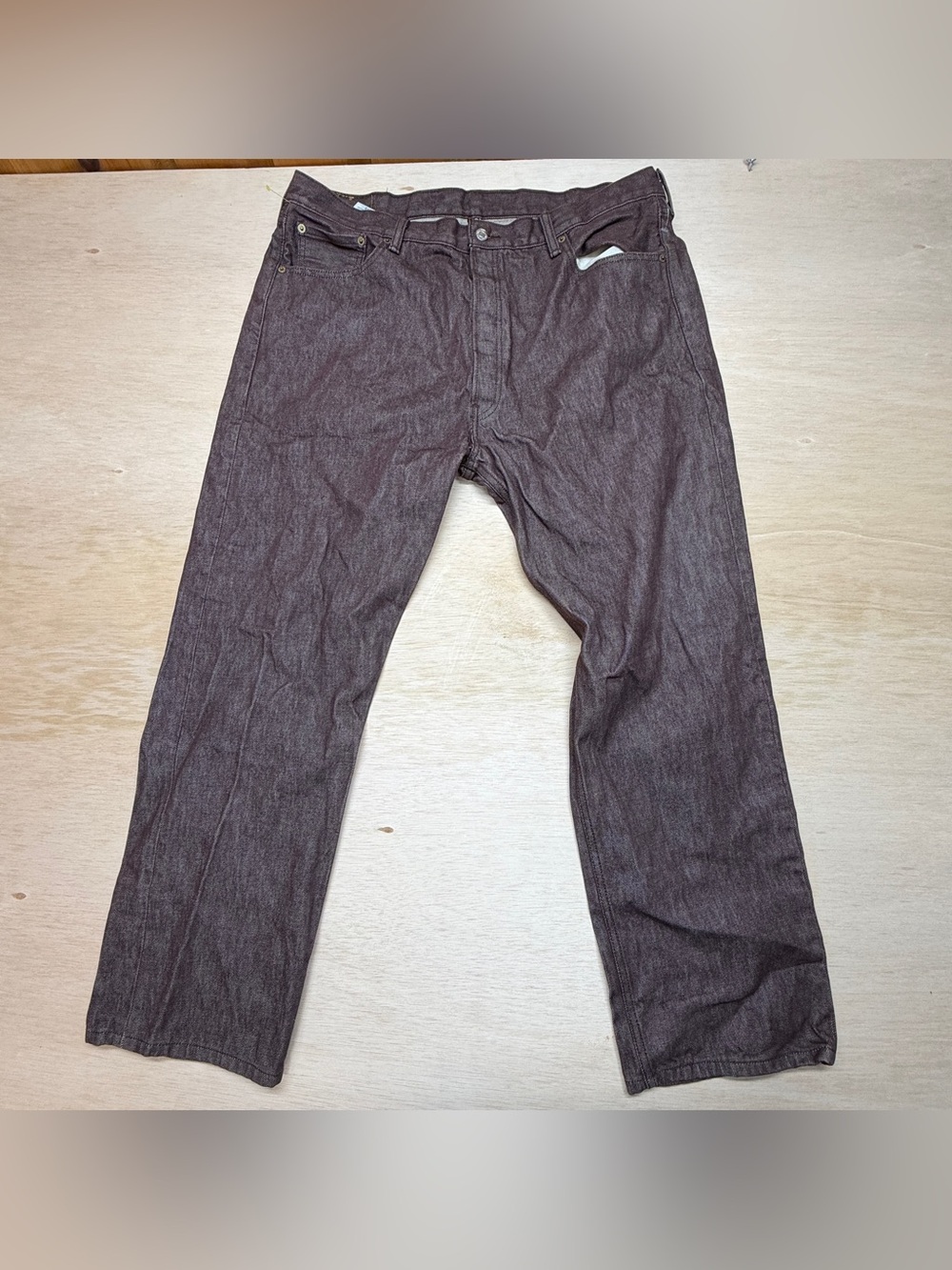 Levi's 501 Jeans Men's W42 L32 Brown Denim Straight Leg Button Fly Vintage mex.